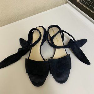 Bettye Muller ankle-tie Navy Suede heels